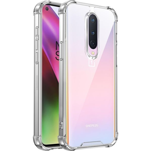 Custodia Trasparente Per Oneplus 8, Retro Trasparente Ibrido, Copertura Antiurto In Tpu Bumper-image