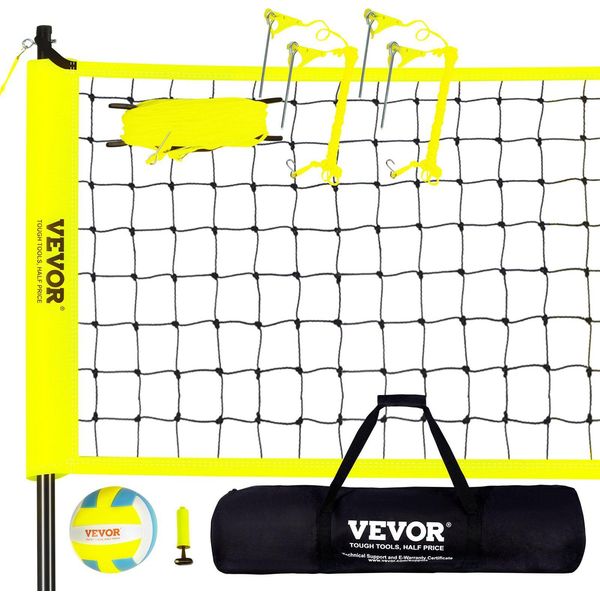 Rete Da Pallavolo Regolabile In Altezza Set Di Reti Da Pallavolo, Rete Da Pallavolo Da Spiaggia Portatile, Rete Da Pallavolo Da Esterno Pieghevole Con Pallavolo E Borsa Da Trasporto, Per Giardino, Spiaggia, Prato, Ecc.-image