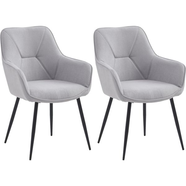 Casa Dolce Sedia Da Pranzo Naviana, Set Di 2, Grigio Chiaro, 57X60X86 Cm, Mobili Per Sala Da Pranzo, Imbottiti, Portata 120 Kg-image