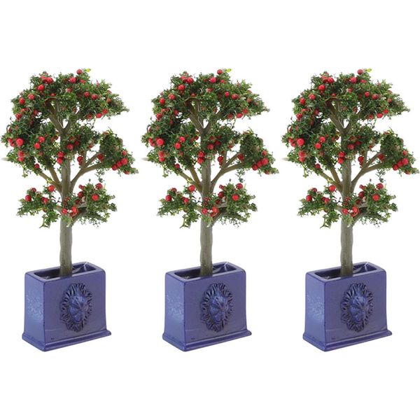 3PCS Miniatura Casa Delle Bambole Piante Albero Da Frutto Artificiale Modello Per La Decorazione In Scala 1:12-image