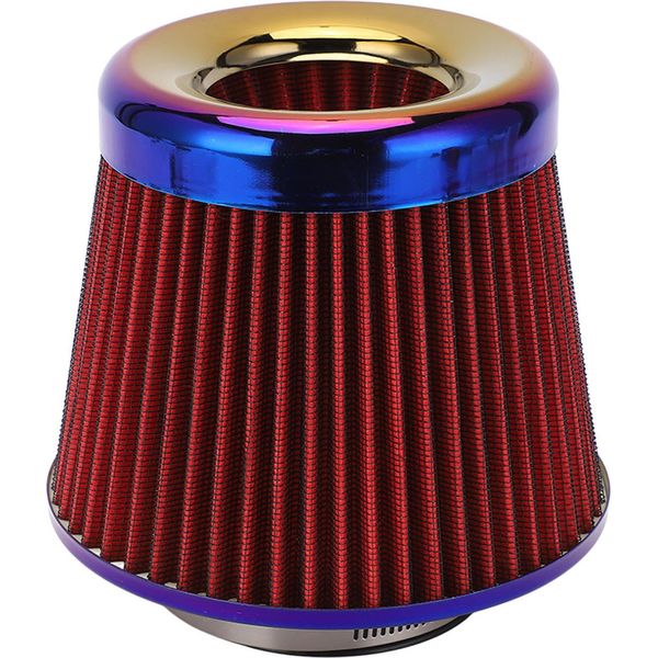 Filtro Aria Aspirazione Auto 3 Pollici/76 Mm Cono Riutilizzabile Lavabile Ad Alte Prestazioni Accessori Universalirosso-image
