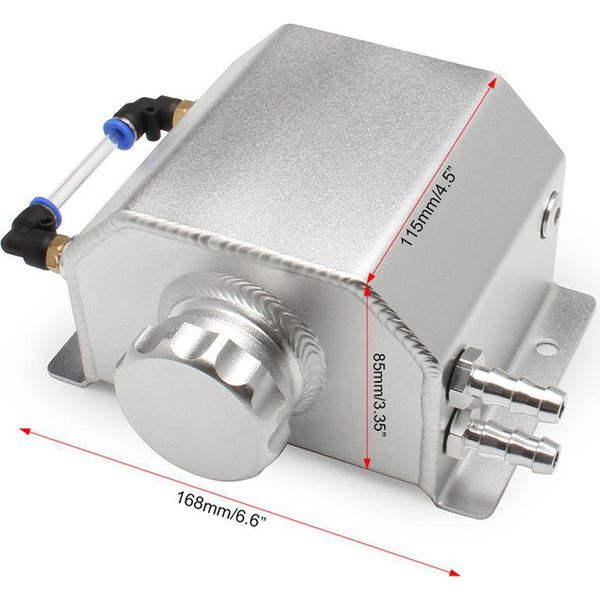 1L In Alluminio Auto Refrigerante Troppo Pieno Serbatoio Di Espansione Olio Pendenza Può Serbatoio Universale Sfiato Con Arresto Di Scarico-image