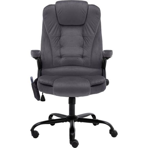 Syfax™ Sedia Da Ufficio Massaggiante Grigio Scuro In Velluto-image