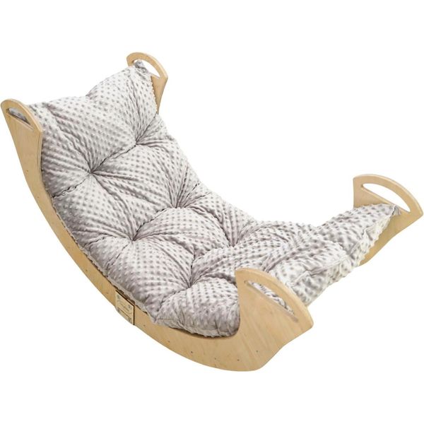 Altalena Montessori In Legno Con Cuscino, Pieghevole, Laccata, Solida, Lucida-image