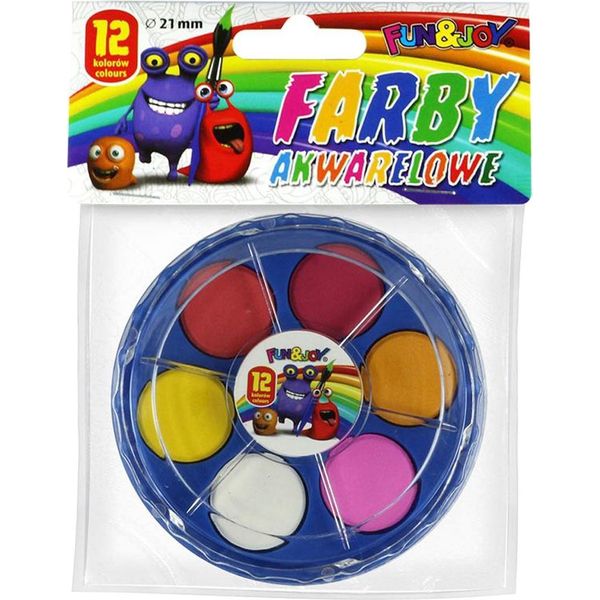 Colori Ad Acquerello 12 Colori 21 Mm Fun&Joy 337849-image