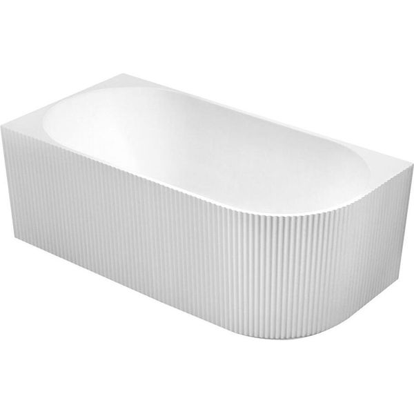 Tibera Strip L Vasca Ad Angolo, 150X75Cm, Pannello A Onda, Bianco-image