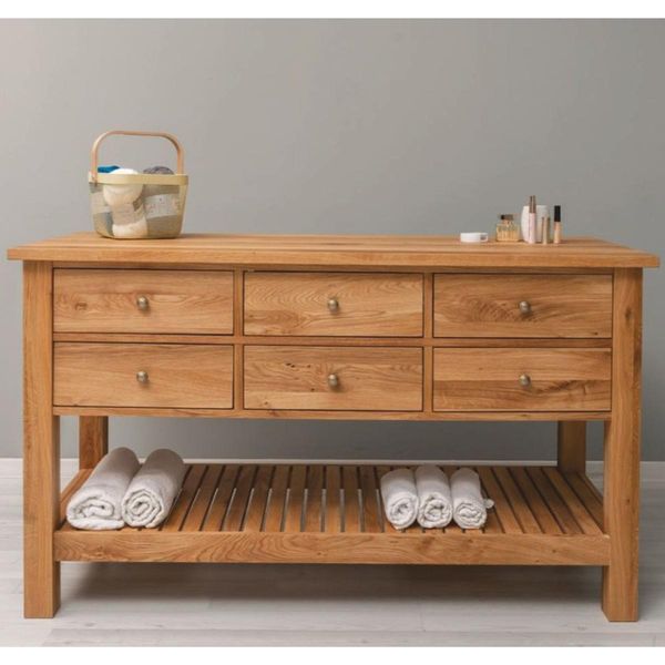 Casa Padrino Cassettiera In Stile Country Con 6 Cassetti Marrone 156 Cm - Mobili In Stile Country-image