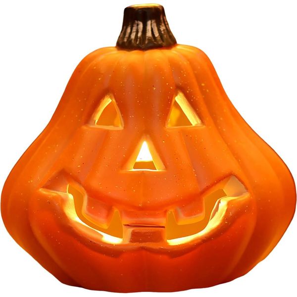 Lanterna Di Halloween A Led Con Illuminazione - Lanterna Illuminata Per Casa, Giardino, Casa Stregata - Decorazione Di Halloween Per Interni Ed Esterni, Zucca-image