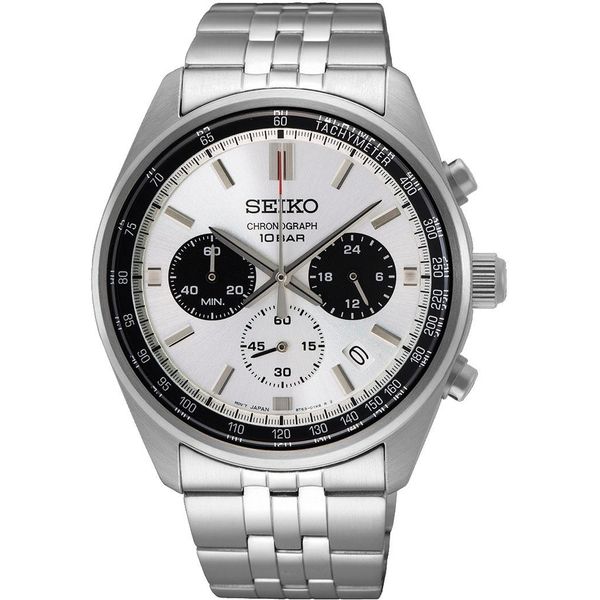 Chronograph Seiko, Silber (Silberfarben), Armbanduhren, Herren, Chronograph, Armbanduhr, Quarzuhr, Herrenuhr, Stoppfunktion, Datum-image