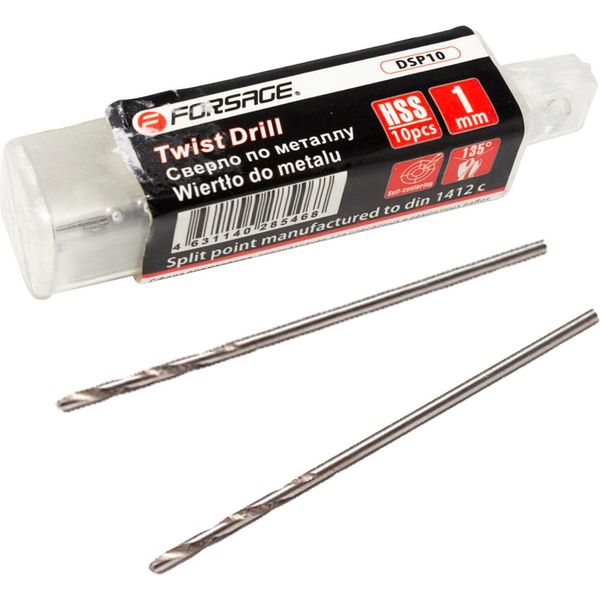 Set Di Punte 10 Pz. Fora Per Metallo 1 Mm Hss-image