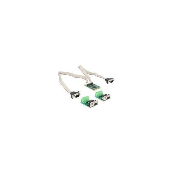 Delock Minipcie I/O Pcie Full Size 2 X Seriale RS-422 / 485 Con Sovratensione Da 600 W - Adattatore Seriale - Mini Scheda Pcie 2.0-image