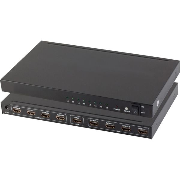 Shiverpeaks ®-Professional--Distributore Hdmi 1X8, Metallo, 4K30Hz, Nero (SP05-03008)-image