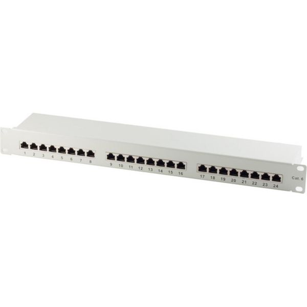 Pannello Patch Cat.6 Per Montaggio A Rack 48,3 Cm (19") 24 Porte Grigio Chiaro (75074)"-image