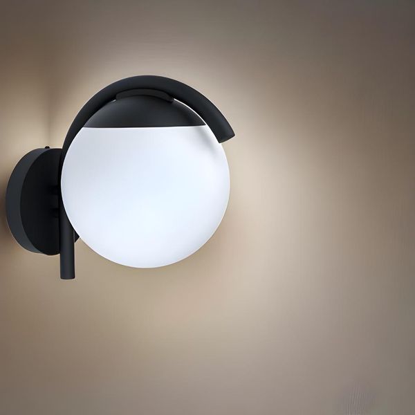 Luce Da Esterno Eglo Prata Vecchia Applique IP44 Lampada Da Giardino Nero Globo Luminoso-image