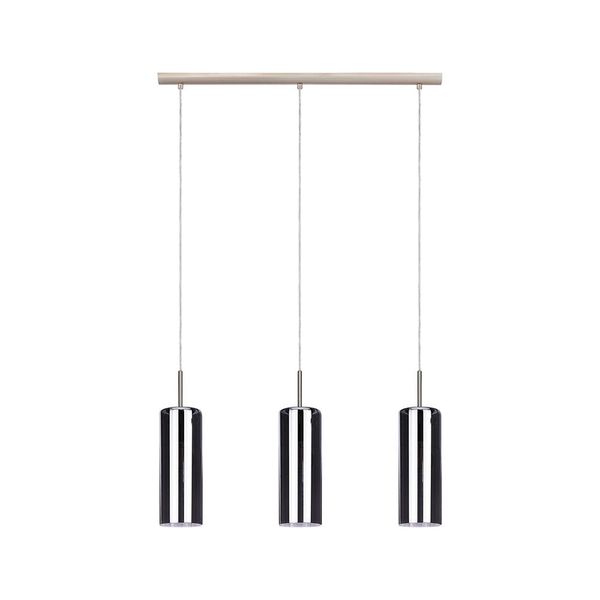 Eglo 98695 Selvino E27 Tripla Lampada A Sospensione 710X100Mm Nero-Trasparente-image