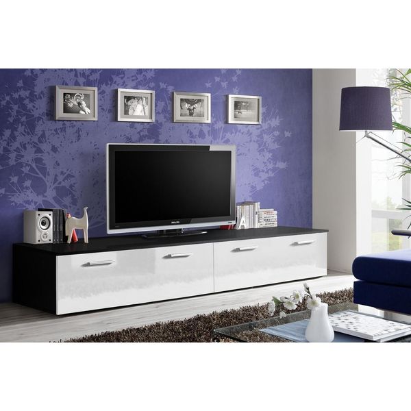 Tavolino Per Tv Dan - Nero / Bianco-image