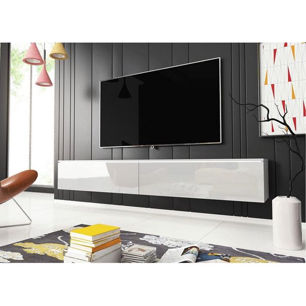 Armadietto Tv Con Illuminazione A Led 180 Cm Willa D – Bianco-image