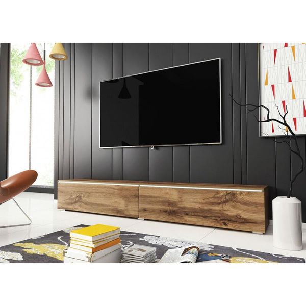 Armadietto Tv Con Illuminazione A Led 180 Cm Willa D – Rovere Wotan-image