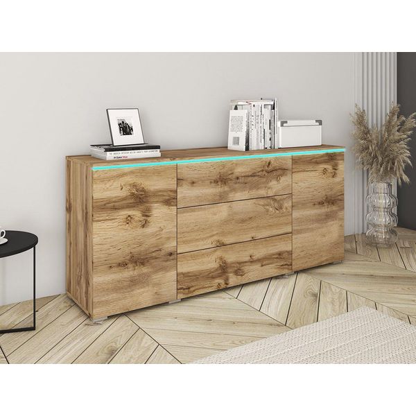 Cassettiera Combinata Con Illuminazione A Led Rgb Akasuri - Rovere Wotan-image