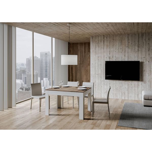 Itamoby - Tavolo Allungabile 120/180X90 Cm Bibi Mix Piano Noce - Base Bianco Frassino-image