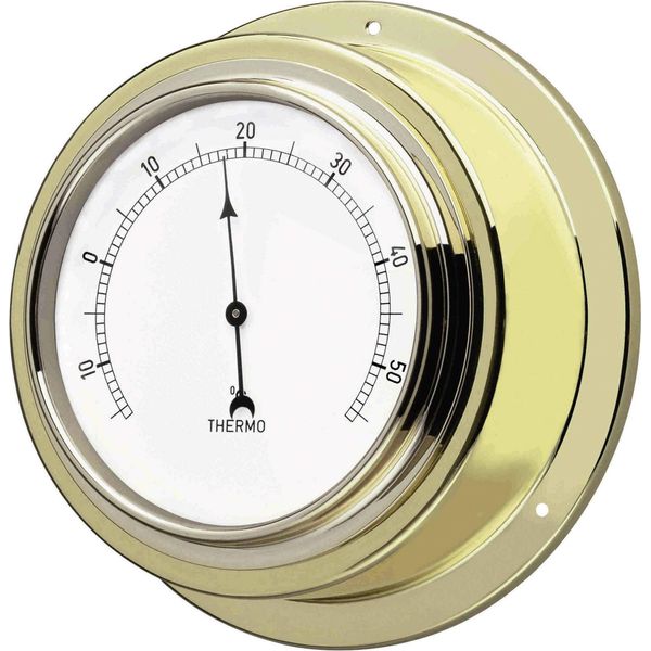 Termometro Analogico Tfa Dostmann Maritim, 19.2015, In Ottone, Controllo Della Temperatura Ambiente, Color Oro, L 140 X L 56 X H 140 Mm-image