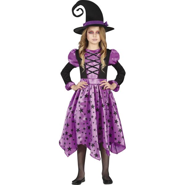 Fiestas Guirca Costume Da Strega Lilla - Vestito E Cappello Da Strega Per Ragazze 5-6 Anni Fiestas Guirca-image