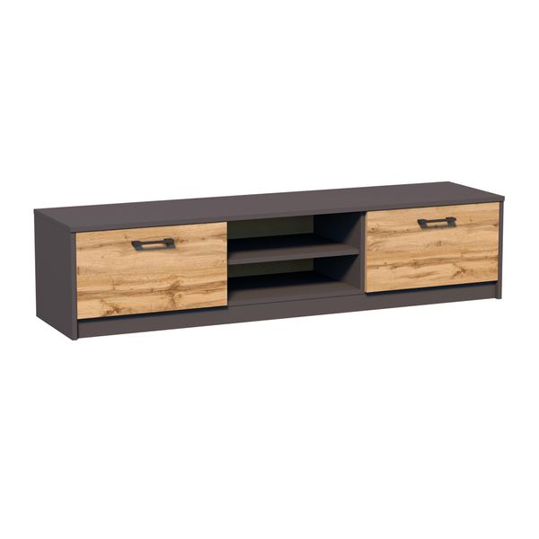 Tavolino Per Tv Silvio 1 – Grafite / Rovere Wotan-image