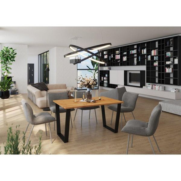 Tavolo Da Pranzo Cisar 1 - Rovere Artisan / Nero Opaco-image