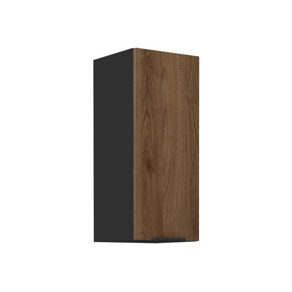 Mobile Cucina Superiore Tova - Larghezza 30 Cm, Noce Okapi / Nero-image