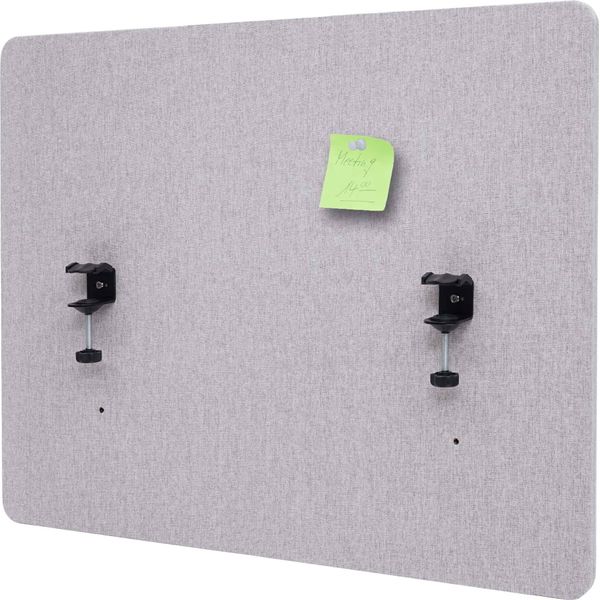 Divisorio Acustico Per Scrivania HWC-G75, Schermo Privacy Per Ufficio, Bacheca In Tessuto/Tessuto A Doppia Parete ~ 60X75Cm Grigio-image