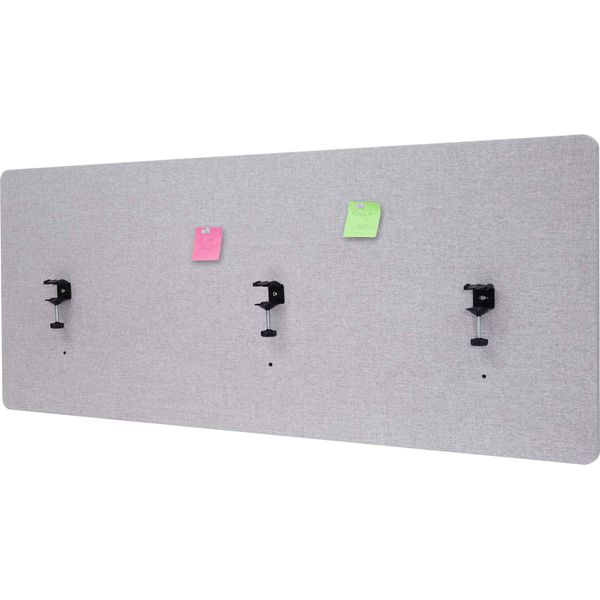 Divisorio Acustico Per Scrivania HWC-G75, Schermo Privacy Per Ufficio, Bacheca In Tessuto/Tessuto A Doppia Parete ~ 60X160Cm Grigio-image