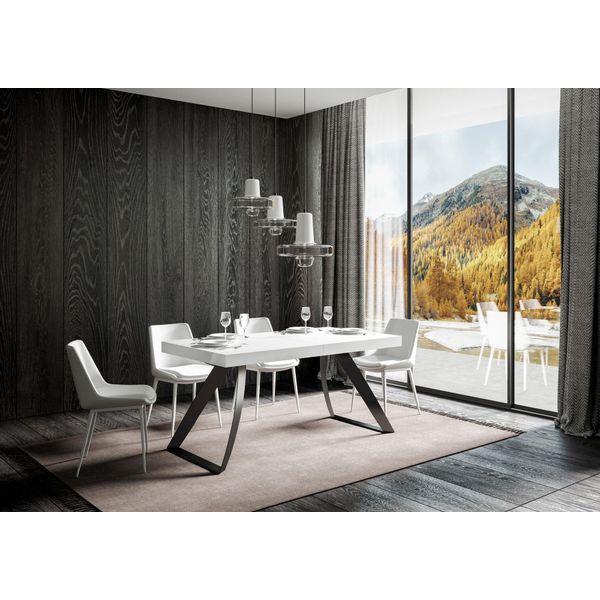 Itamoby - Tavolo Allungabile 160/264X90 Cm Proxy Bianco Frassino Gambe Antracite-image