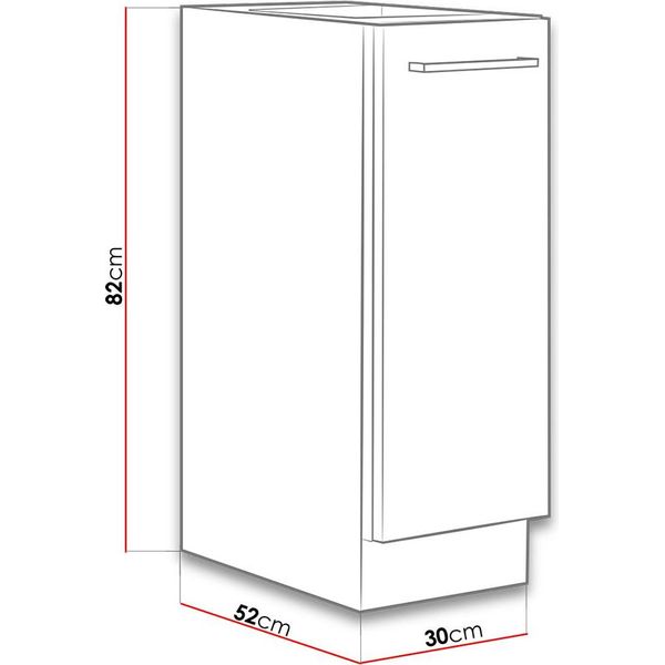 Mobile Cucina Estraibile Inferiore 30 Cm Zhilan - Rovere Lancelot-image