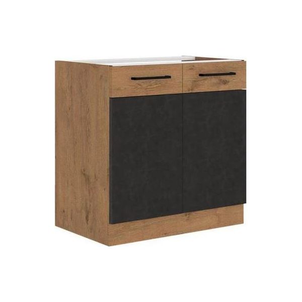 Mobile Cucina Basso A Due Ante 80 Cm Zhilan - Rovere Lancelot / Matera-image