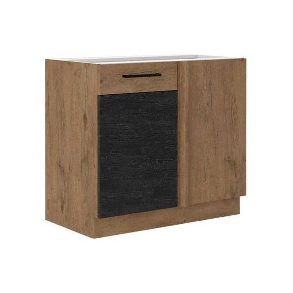 Mobile Basso Da Cucina 90 Cm Zhilan - Rovere Lancelot / Legno Scuro-image