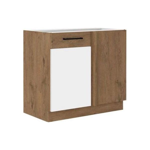 Mobile Cucina Basso 90 Cm Zhilan - Rovere Lancelot / Bianco Lucido-image