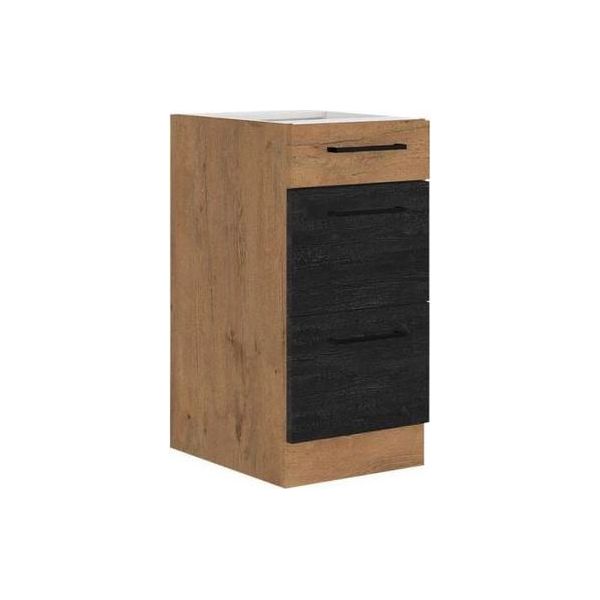Mobile Cucina Con Cassetto Inferiore 40 Cm Zhilan - Rovere Lancelot / Legno Scuro-image