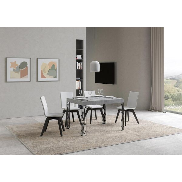 Itamoby - Tavolo Allungabile 120/204X80 Cm Ghibli Cemento Gambe Antracite-image