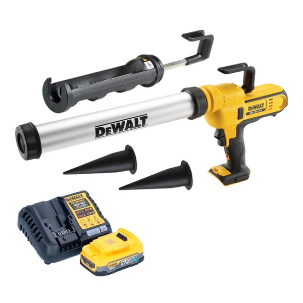 Pistola Per Calafataggio A Batteria Dewalt Dce 581 E1K 18 V 310 Ml + 1X Batteria Powerstack 1,7 Ah + Caricabatterie + Custodia-image