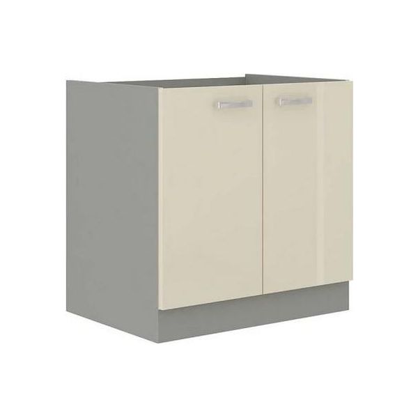 Mobile Sottolavello Cucina 80 Cm Shan - Grigio / Crema Lucido-image