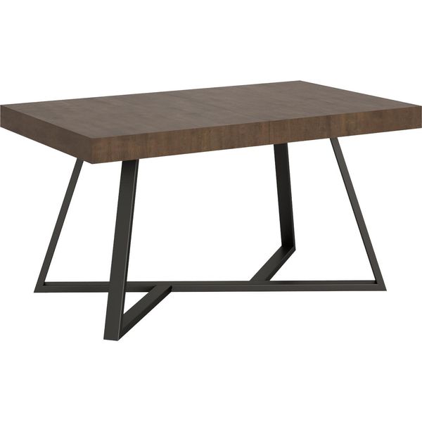 Ityhome - Tavolo Allungabile 140/400X90 Cm Booster Noce Gambe Antracite-image