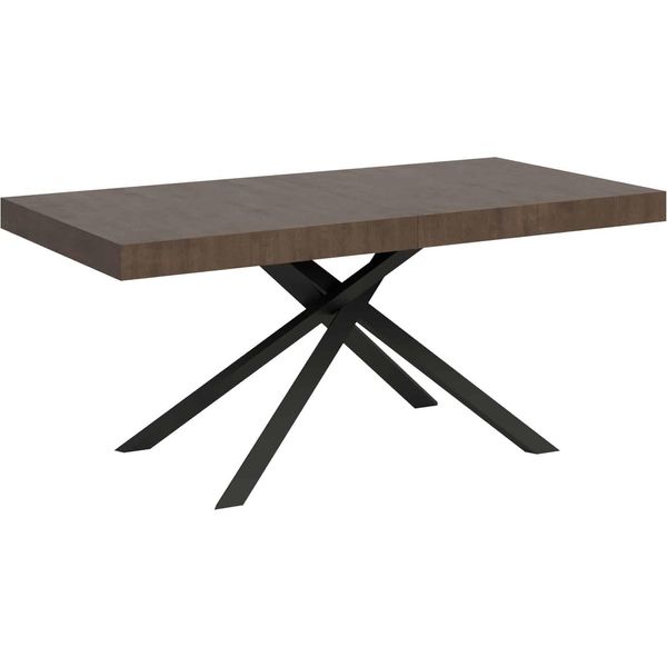 Ityhome - Tavolo Allungabile 160/244X80 Cm Karida Noce Gambe Antracite-image