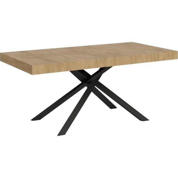 Ityhome - Tavolo Allungabile 160/244X80 Cm Karida Quercia Natura Gambe Antracite-image