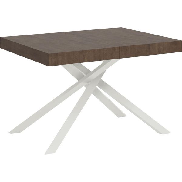 Ityhome - Tavolo Allungabile 130/234X90 Cm Karida Noce Gambe Bianche-image