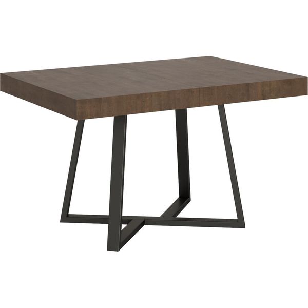 Ityhome - Tavolo Allungabile 130/234X90 Cm Zeplir Noce Gambe Antracite-image