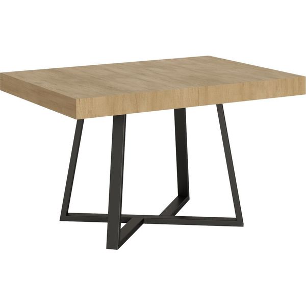 Ityhome - Tavolo Allungabile 120/224X90 Cm Zeplir Quercia Natura Gambe Antracite-image