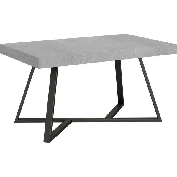 Ityhome - Tavolo Allungabile 160/264X90 Cm Booster Cemento Gambe Antracite-image