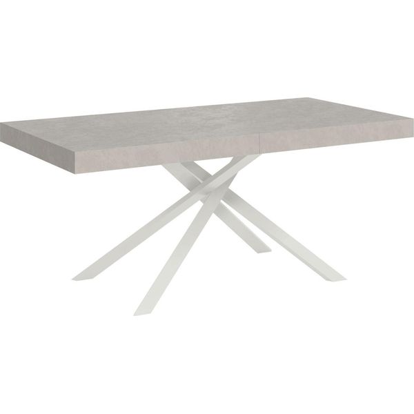Ityhome - Tavolo Allungabile 180/440X90 Cm Karida Cashmere Gambe Bianche-image