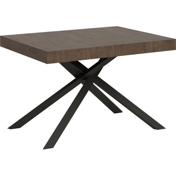Ityhome - Tavolo Allungabile 120/224X90 Cm Karida Noce Gambe Antracite-image