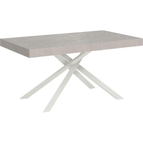 Ityhome - Tavolo Allungabile 160/420X90 Cm Karida Cashmere Gambe Bianche-image